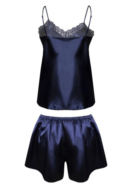 DKaren | Satijnen shortama | Samantha |  marineblauw | maten: S-2XL |  cadeau vrouw |