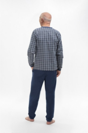 Martel | Roman | heren pyjama | blauw - grijs | 100% katoen | gemaakt in Europa XL |