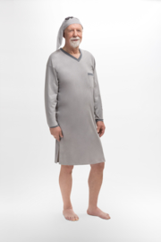 Martel Sylwester heren nachthemd met slaapmuts grijs