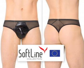 SoftLine Collection - Sexy herenslip met wetlook uiterlijk zwart