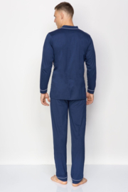 'Gentleman'  klassieke herenpyjama met lange mouwen - gemaakt in Europa - 100% katoen