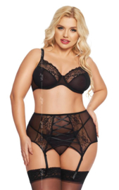 Softline - Dolores-  vrouwelijke kanten lingerie set- zwart