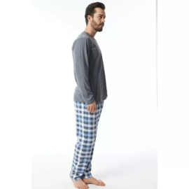 Grijze katoenen pyjama voor heren- grote maten