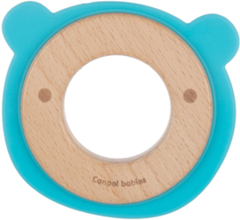 Canpol Babies bear houten bijtring blauw, 0+ m