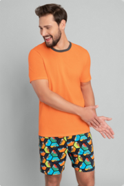 Italian Fashion Komiks heren pyjama- oranje