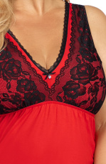 Luxueuze slipdress met kant  | Donna Patrizia |  rood |  grote maten | korting