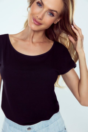 Eldar Giris- katoen blouse met korte mouwen-zwart