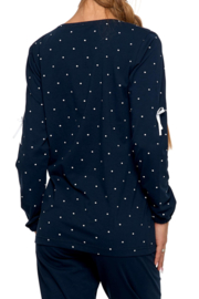 Damespyjama met lange mouwen - marineblauw