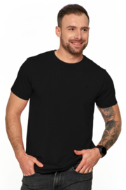 Moraj Premium Line T-shirt van gekamd katoen met ronde hals - zwart