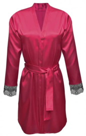 DKaren Gina elegante satijnen kimono - bordaux rood
