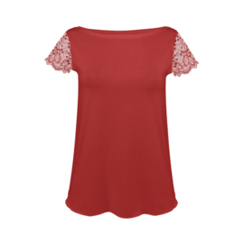 Eldar Nicola shortama met kant- rood- viscose