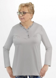 Martel- Waleria- dames pyjama- grijs/ marineblauw- 100 % katoen