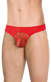 Sexy doorzichtige herenslip met visnet rood