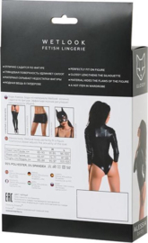 Glossy - ALESSIA - wetlook Body met Ritssluiting - zwart