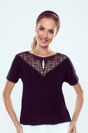 Eldar- Filippa- mooie dames blouse - zwart met kant