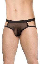 Sexy doorzichtige jockstrap met visnet zwart