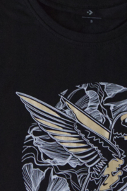 Zwart damesblouse met gouden kolibrie versieringen - 100% katoen- KORTING- SALE