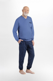 Martel  Karol - pyjama blauw-100% katoen - gemaakt in Europa