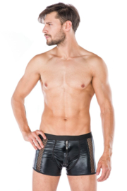 Andalea herenboxers-  wetlook materiaal met ritssluiting - zwart