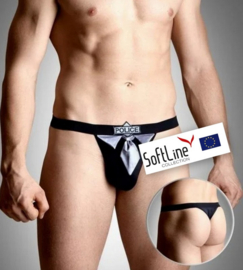 Softline Collection - G-string met satijn aanzicht zwart/wit