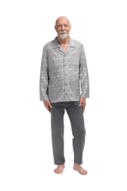 Martel- Antoni- pyjama- grijs- geruit patroon 100% katoen - gemaakt in Europa