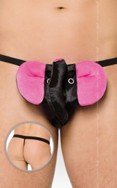 Softline Collection - Grappig olifanten string voor heren- zwart/roze