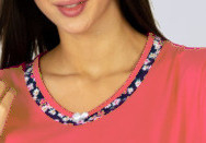 Lucyna nachthemd met lange mouwen van Kuba 100% katoen roze