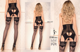 Studio Collants LUXE HOLD-UP KOUSEN MET NAAD EN KANT zwart 20 den