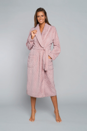 Morena- hoogwaardige, zachte, mooie damesbadjas van Italian Fashion - roze