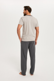 Italian Fashion |  Abel |   pyjama voor heren |  100% jersey katoen | beige-  grijs