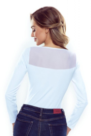 Eldar Heidi- katoen blouse met lange mouwen-wit - korting