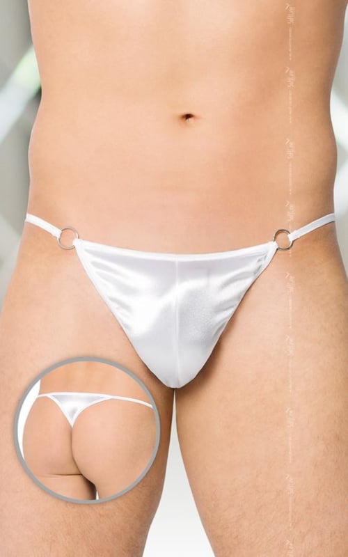 SoftLine Collection - Elegante heren string met satijn aanzicht zwart