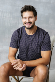 Italian Fashion | Ricardo | pyjama voor heren | korte mouwen | 100% katoen | marineblauw