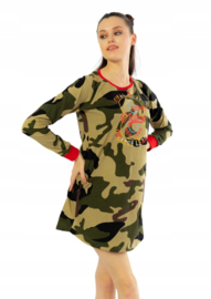 Vienetta | nachthemd met lange mouwen|  militair patroon | KORTING