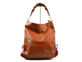 Laura Biaggi Dames Luxe Leer Schouder Tas in Bruin kleur