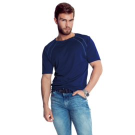 Mewa- T-shirt- Sprint- vegan zijde- donkerblauw