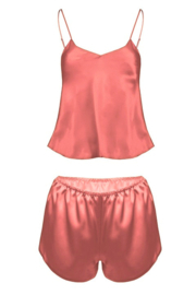 DKaren satijn shortama set - coral