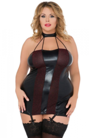 Andalea- uitnodigende sexy chemise- zwart- grote maten