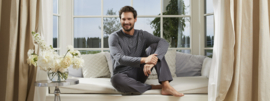 Italian Fashion Balmer- lange pyjama voor heren - 100% katoen, grijs