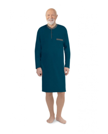 Heren nachthemd van warm en zacht katoen -. Herennachthemd van natuurlijk katoen met lange mouwen - 100% katoen - warme pyjama - cadeau-idee - Martel Leszek - donkergroen L