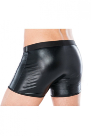 Andalea herenboxers-  wetlook materiaal met ritssluiting - zwart