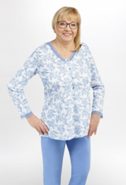 Martel Anastazja - dames lange pyjama- blauw