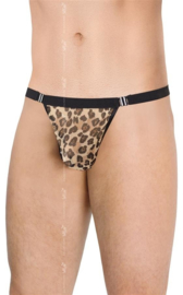 SoftLine Collection - Sexy transparente heren string met sluiting aan de zijkant panterprint