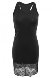 Chemise van viscose met kant | boxer-petticoat | DKaren Gracja  | zwart | korting | sale |