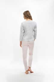 Martel Lily dames pyjama grijs/roze - gemaakt in Europa- KORTING