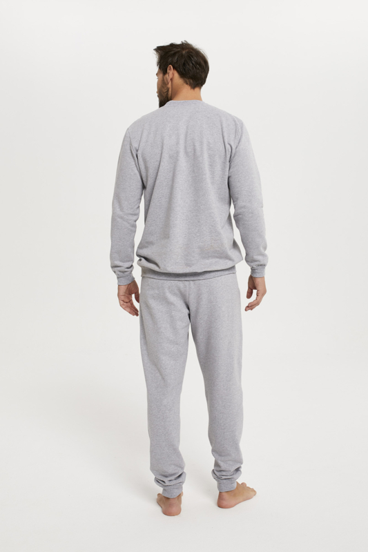 Italian Fashion | Lider | 100% katoenen | trainingspak voor heren | huispak | pyjama| grijze gemêleerde kleur | Heren nachtmode | Annlingerie