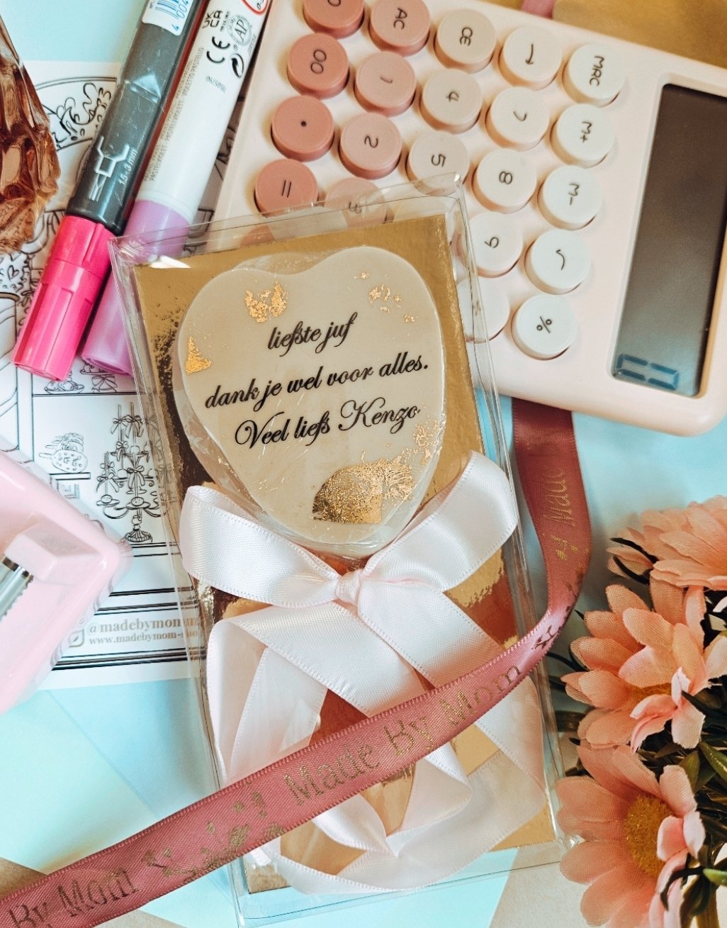Juf meester cakesicle in cadeaudoosje