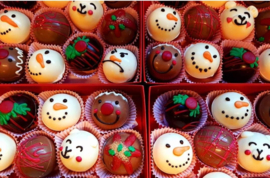 Set van 6 Kerst chocolademelkballen in geschenkverpakking