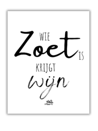 Wijnetiket Wie zoet is