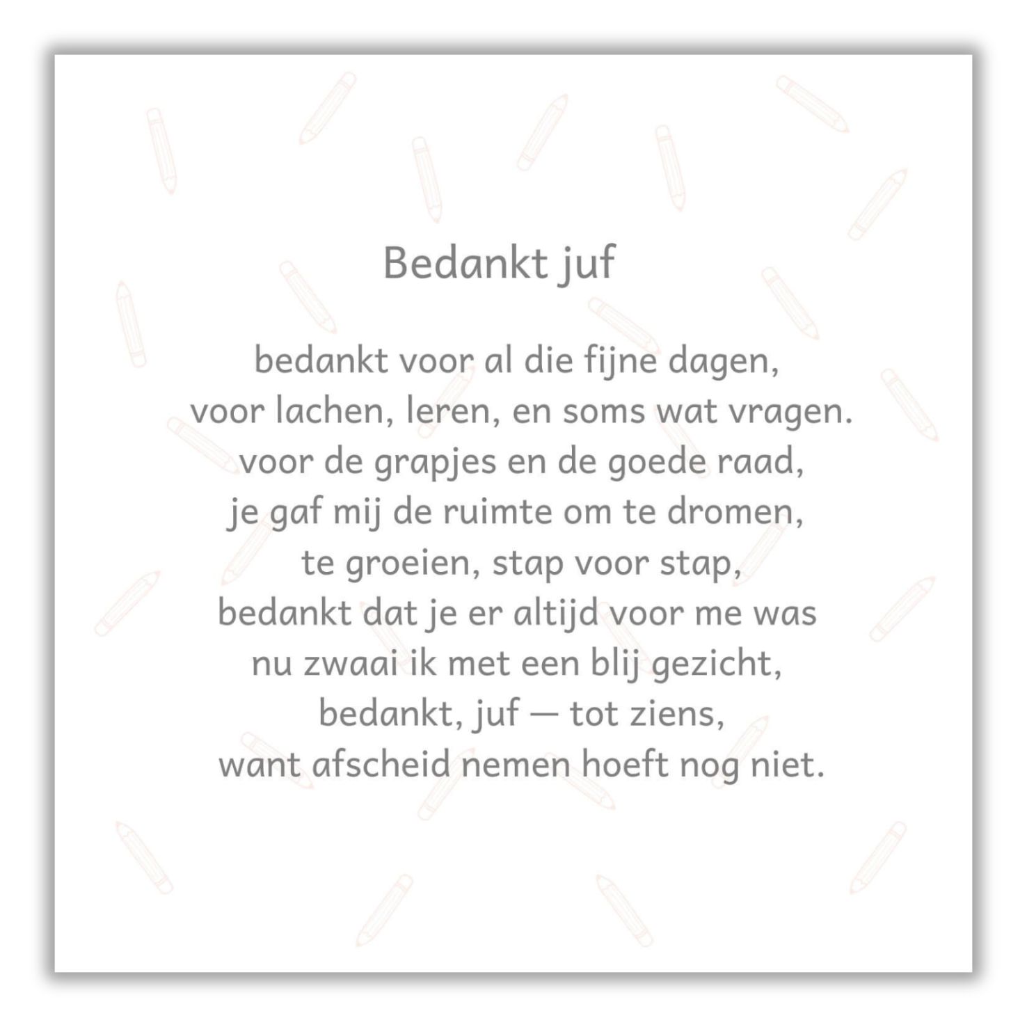 Forex tegeltje - Bedankt juf